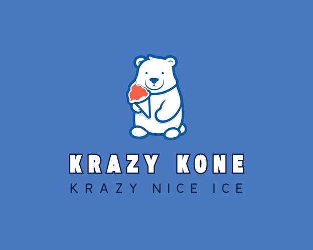 A white bear holding an ice cream cone

Description automatically generated